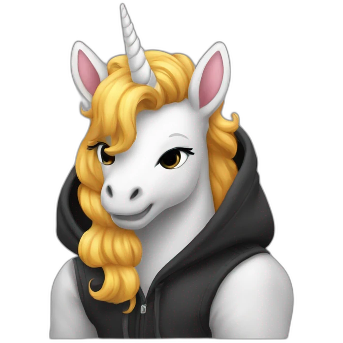 licorn black hoodie emoji