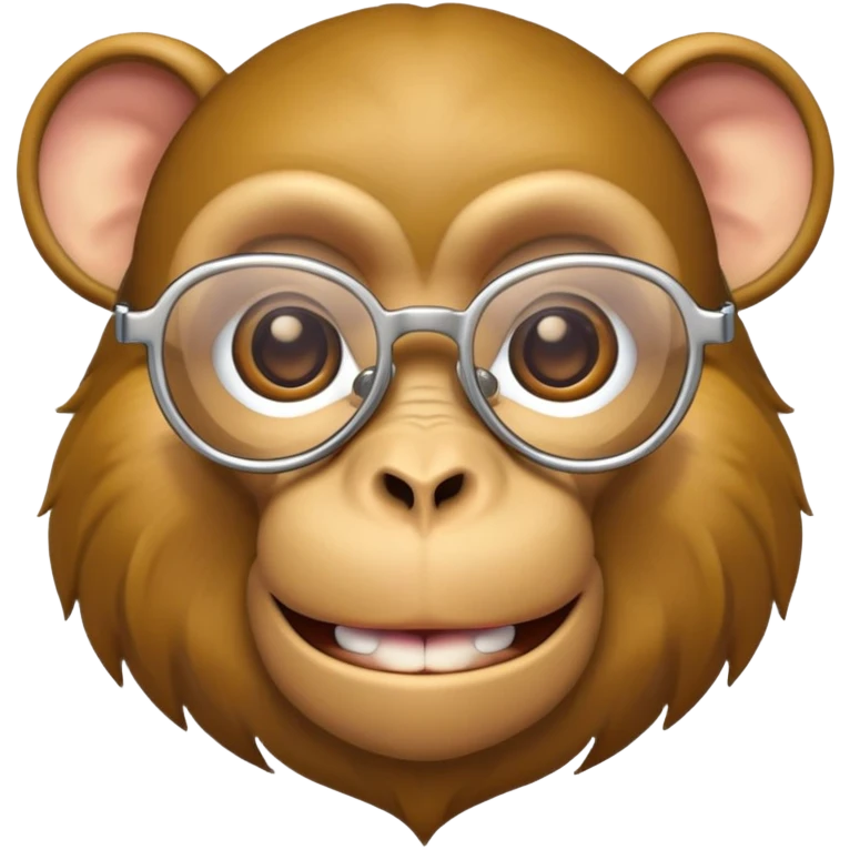 Monkey with golden pendant in glasses  emoji