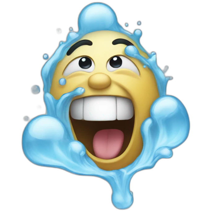 Spitting out water while laughing emoji