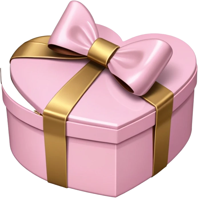 pale pink heart box, pale pink bow, filled with chocolates inside emoji