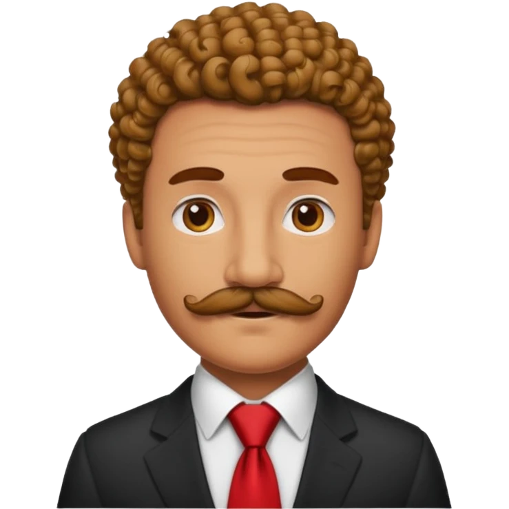 Man with curly mustache & red tie emoji
