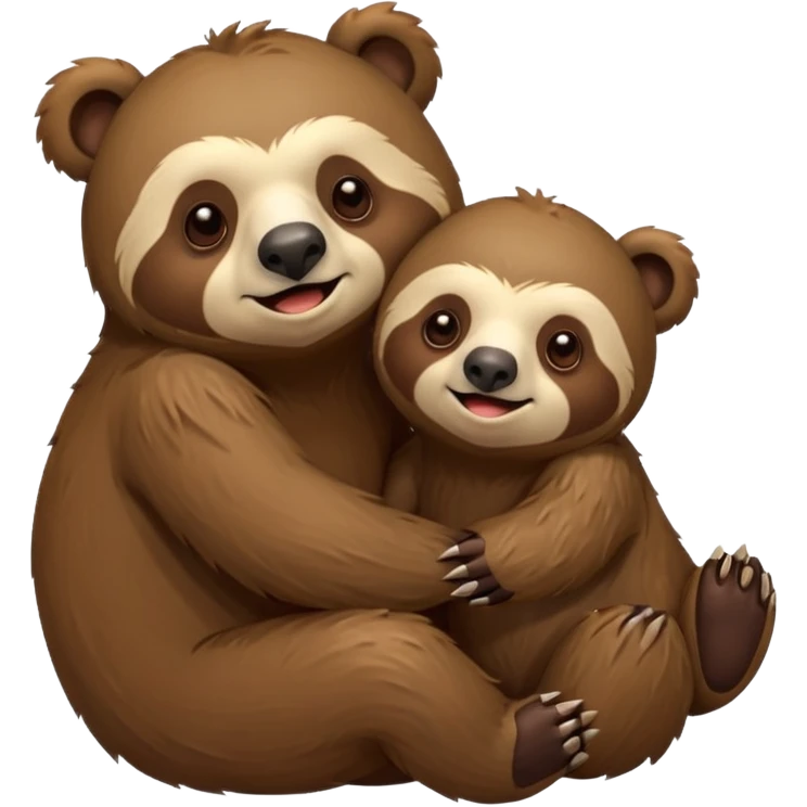 Bear and a sloth emoji