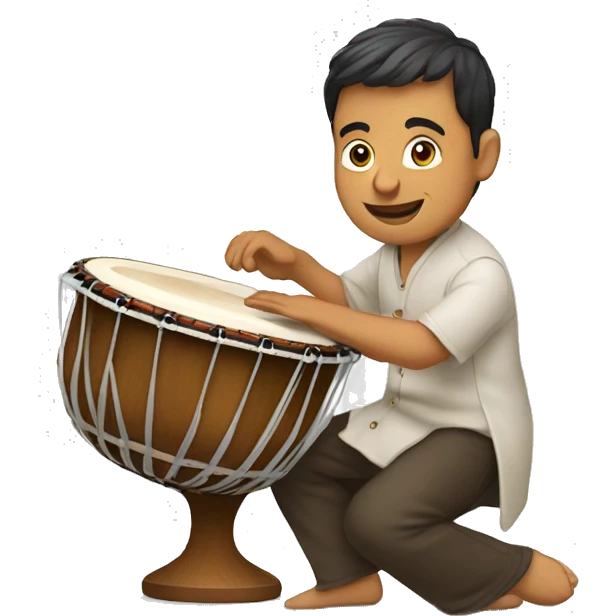Man wearing sketing shoes playing tabla emoji