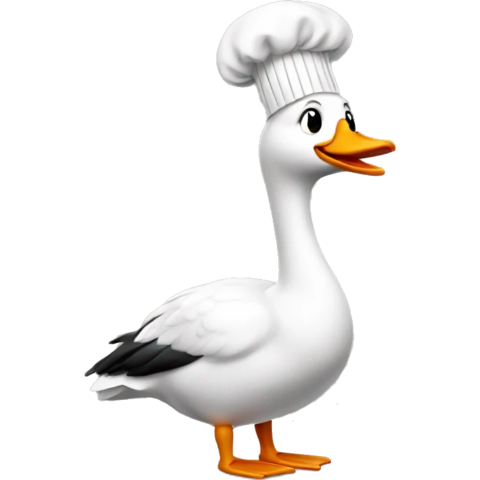 Goose with a gay chef hat emoji