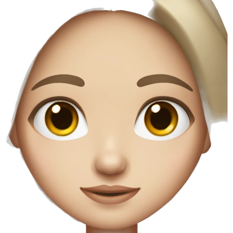 Girl with brown hair and brown eyes and white skin emoji