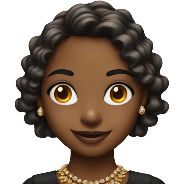smiling girl portrait with jewelry emoji