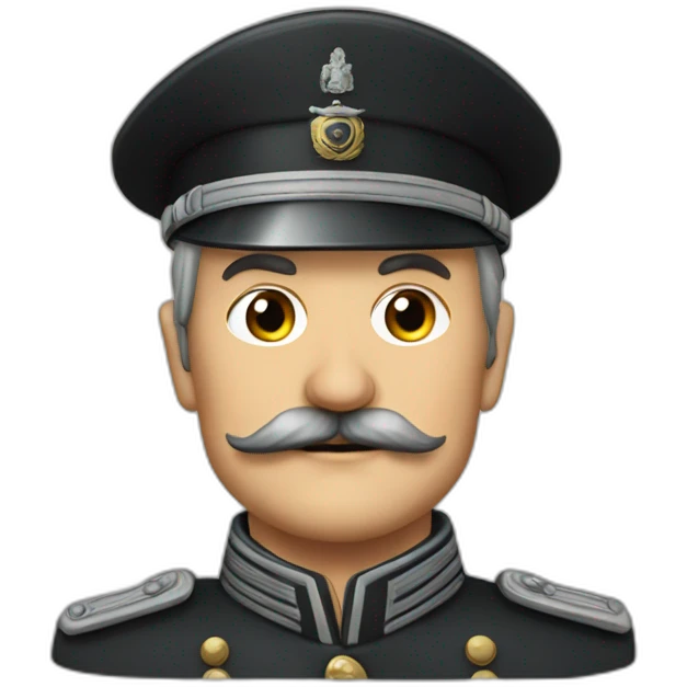 German général with square mustache emoji