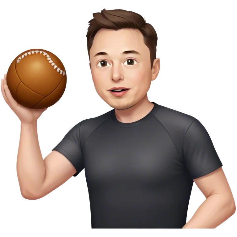 Elon Musk throwing a ball straight up emoji