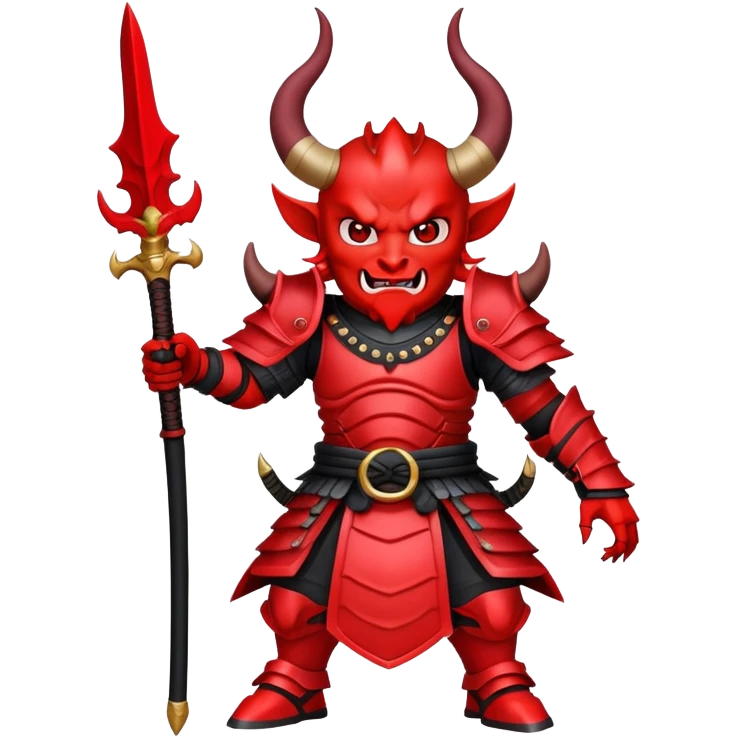 Devil samurai with large curved horns emoji