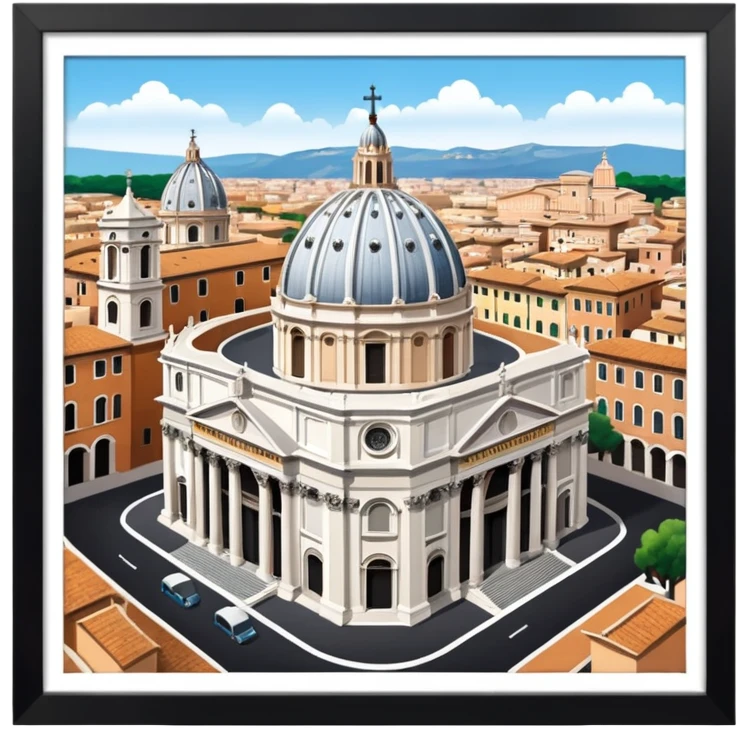 saint peter's church rome no frame, aereal view from up emoji