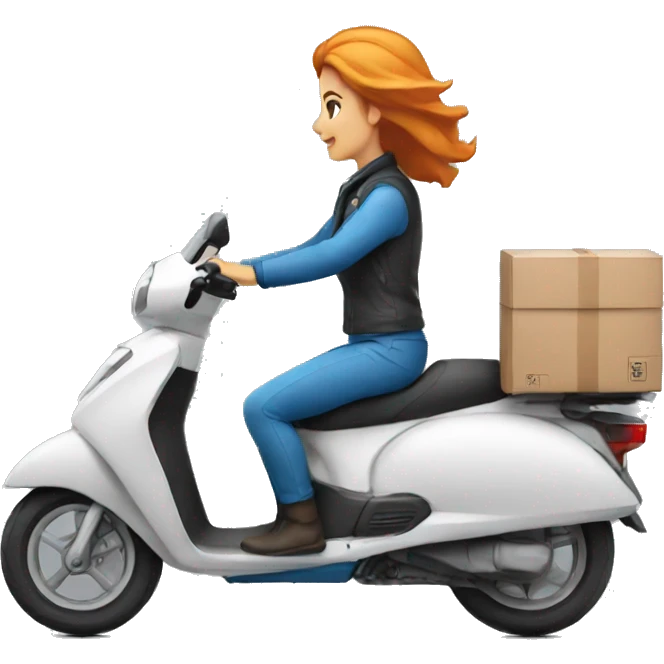delivery moto woman driving emoji