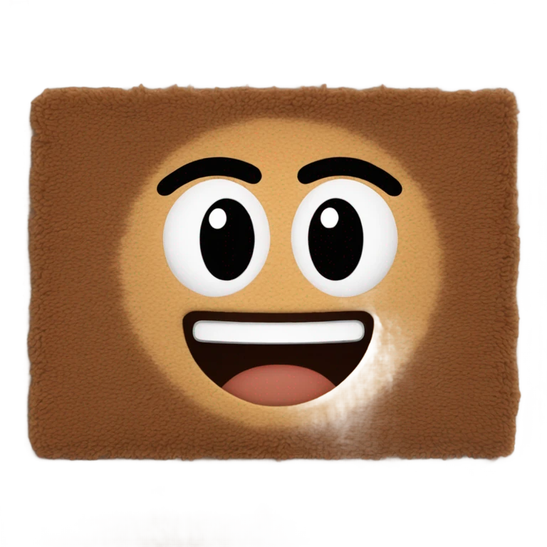 rectangle brown fuzzy mat that has Incredible written on it emoji