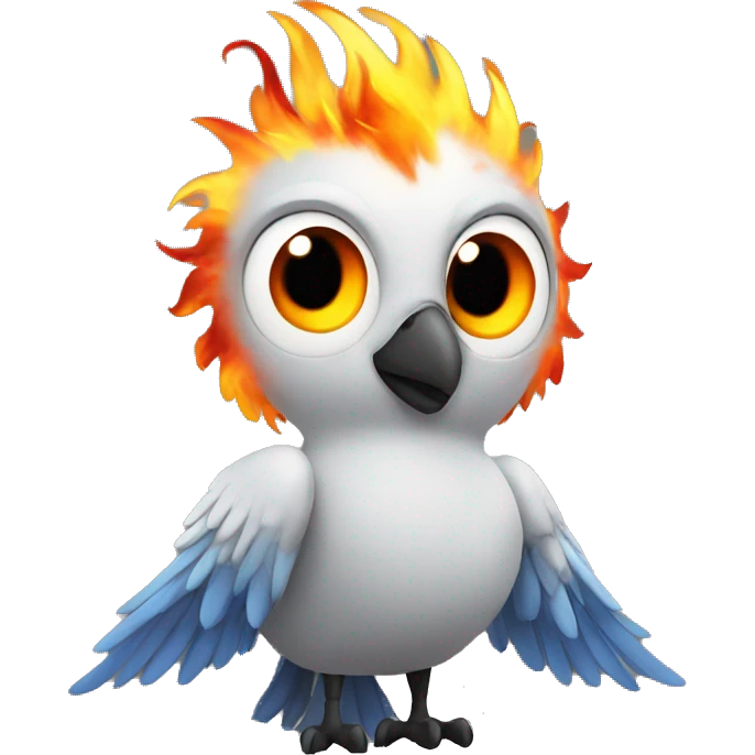 fenix with fire wings and large eyes emoji