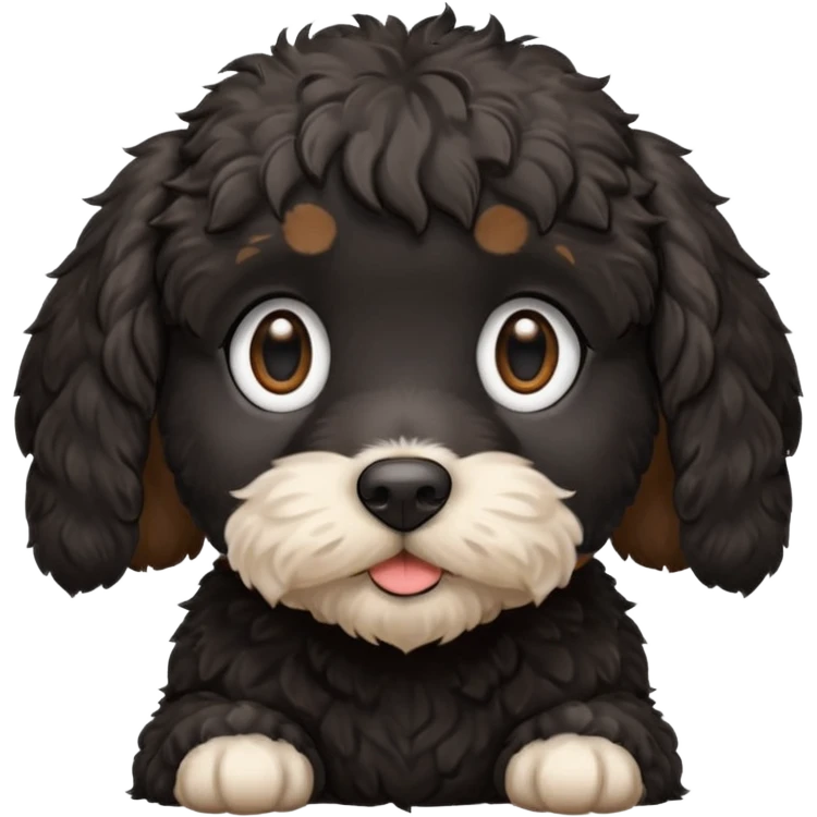 black cockapoo puppy dog head tilt emoji