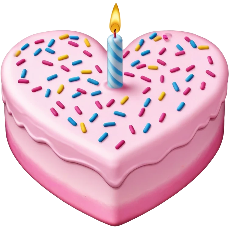 Heart shaped birthday cake emoji