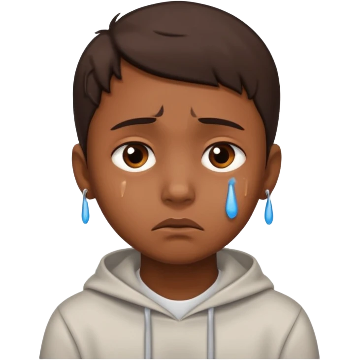 kid with brown skin sad hurt emoji