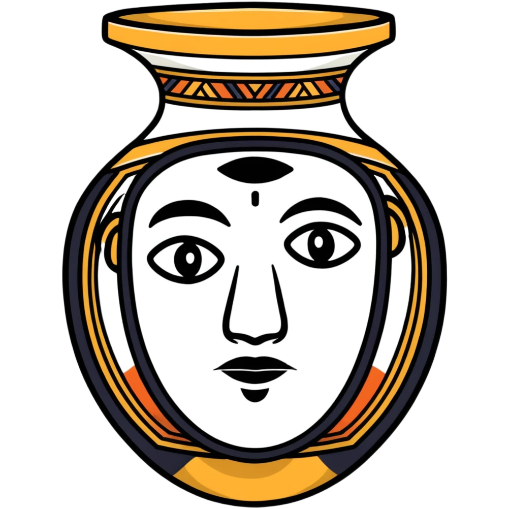 Moche ceramic portrait vessel emoji