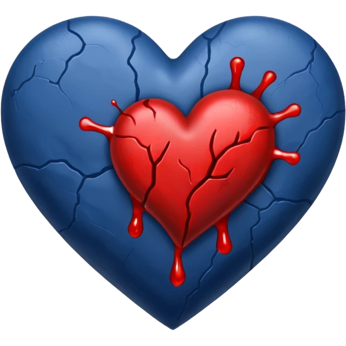 Bleeding navy blue heart  emoji