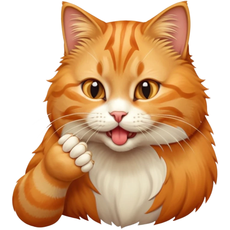 cat licking its paw emoji
