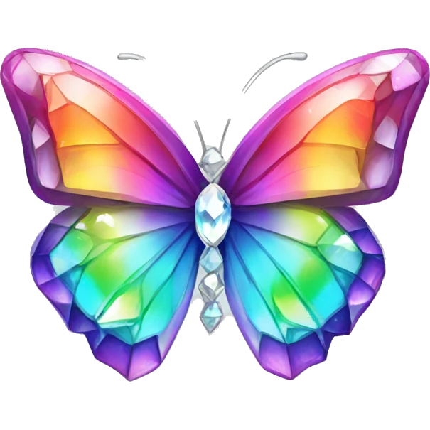 Rainbow-Diamond-Gem-Butterfly-Crystal-Fly emoji