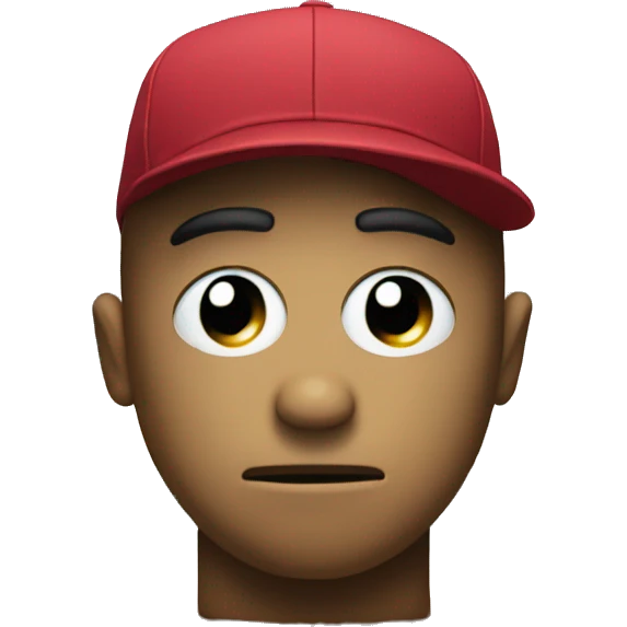 sad smiley face in a sports cap emoji