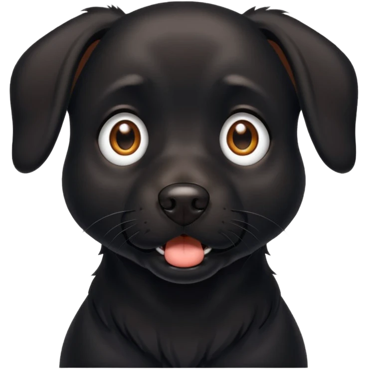 Un chien noir très étonné  emoji