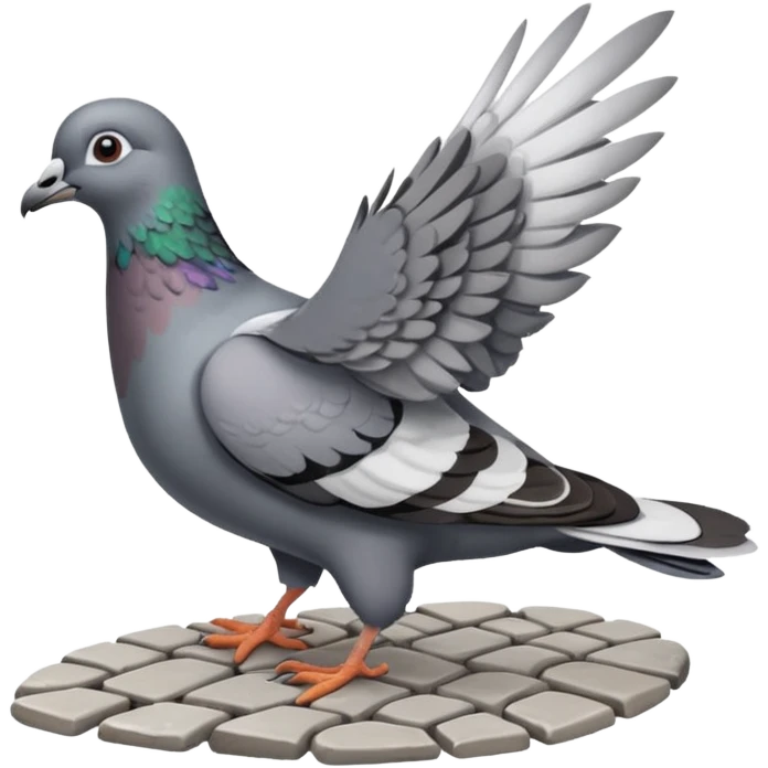 Pigeon + crumb trail, Street Wildlife. emoji