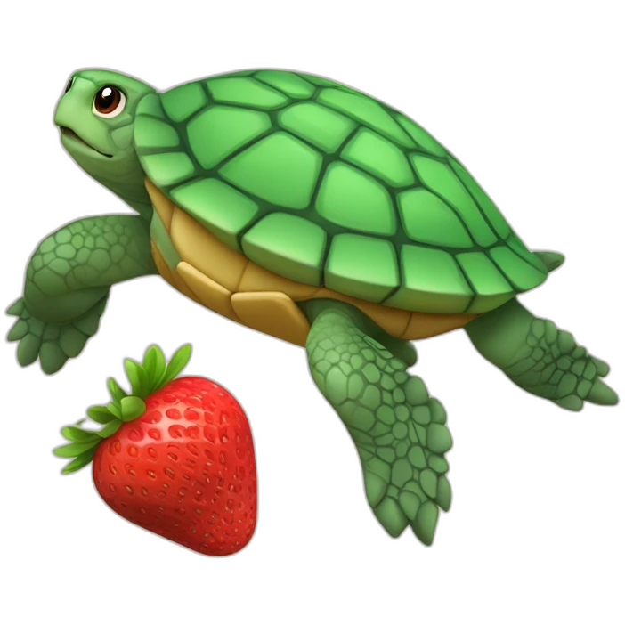 Tortue course avec fraise emoji