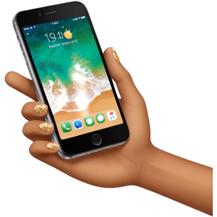 hand putting a phone aside with sparkles emoji