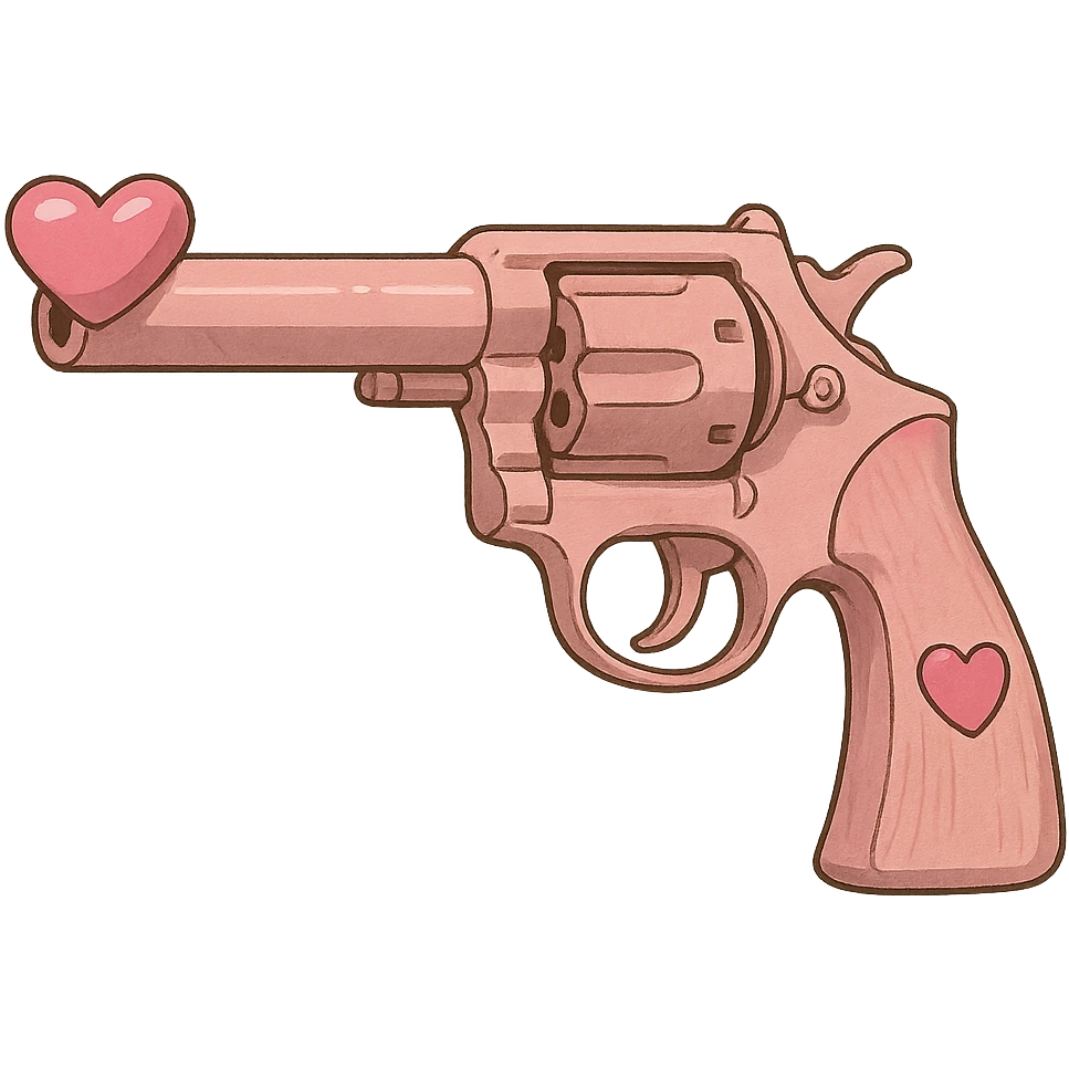 Pink heart pistol emoji