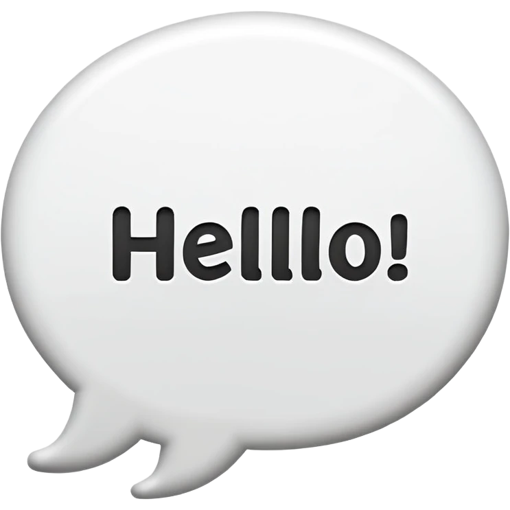 speech bubble with hello emoji