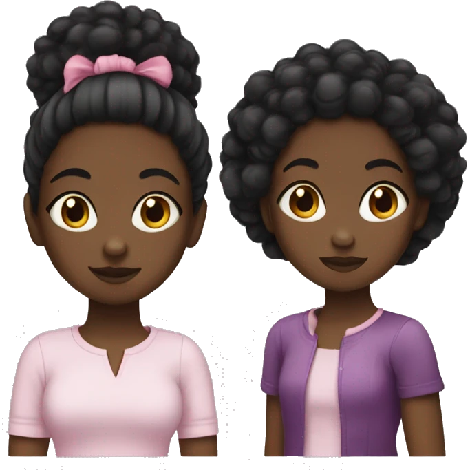 Black girl with two Afro puffs emoji