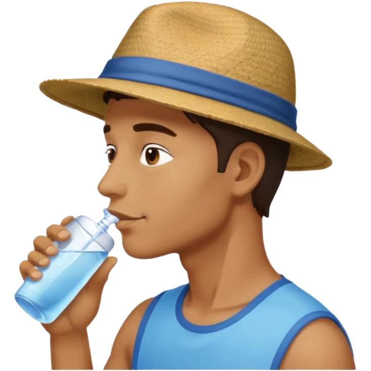 man in profile drinking water emoji