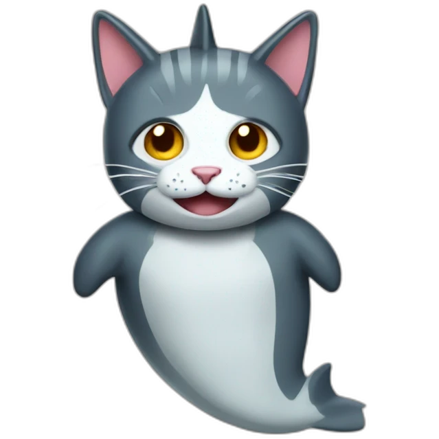 a cat in a shark costume emoji