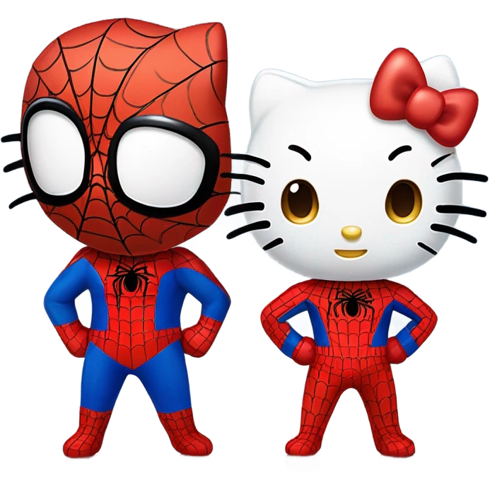 Hellokitty with spiderman emoji