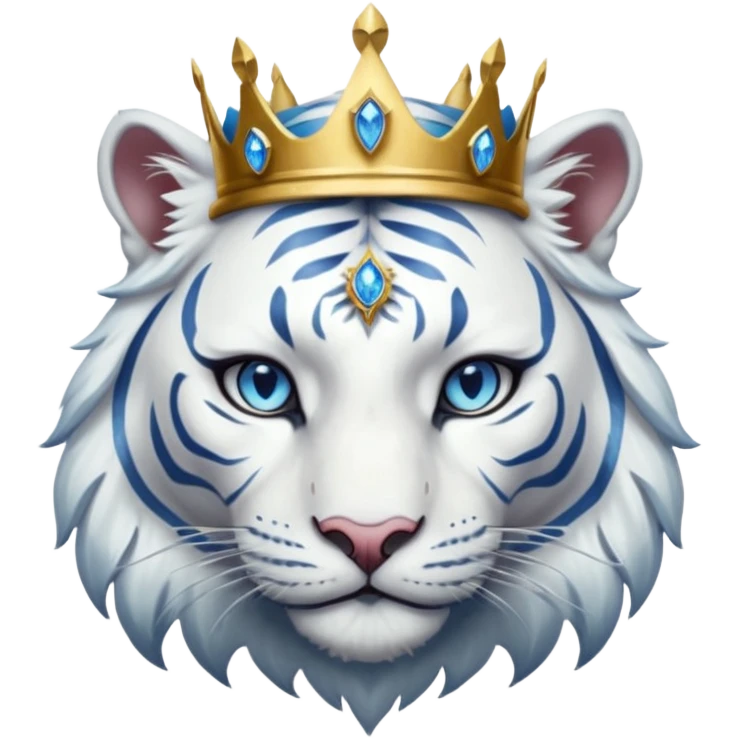 ESO Female white tiger khajiit leader of the umbral rose, blue eyes, blue 'third eye' gem, something symbolizing leadership ruling emoji