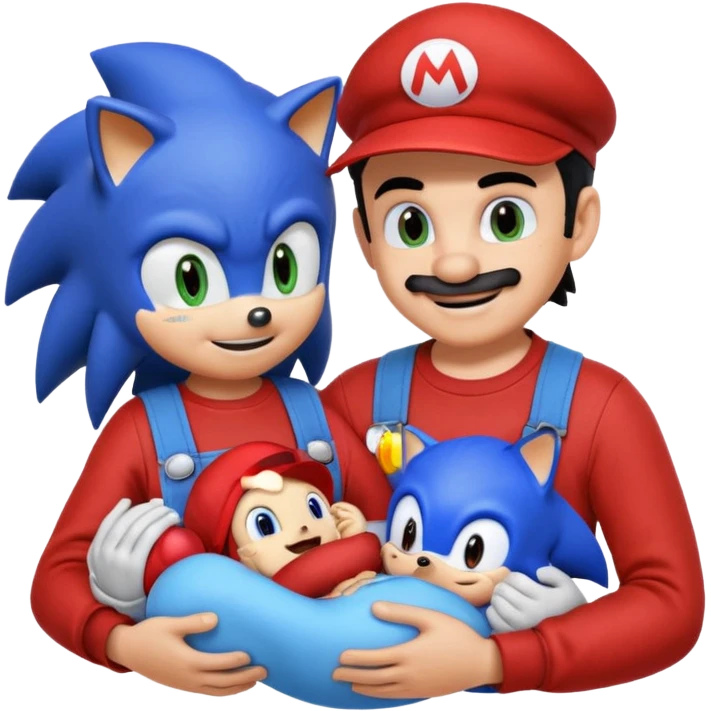 make sonic giving birth was mario watches happy emoji