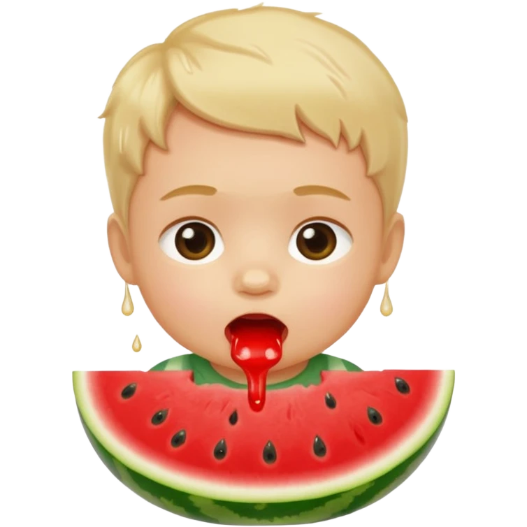 Baby eating watermelon emoji