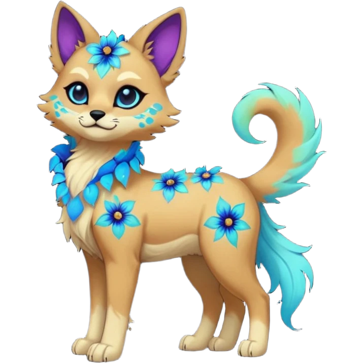 Multicolored gloomy glowing bioluminescent dark edgy gothic spooky cool badass cute adorable pretty cool elegant realistic floral exotic Falvie-Fionbri-fursona, full body emoji