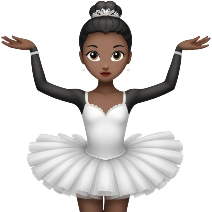 Black swan ballerina emoji from a far  emoji