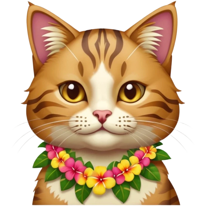 Hawaiian party cat emoji