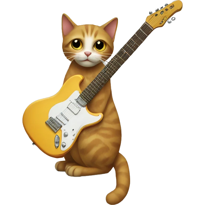Cat guitar emoji