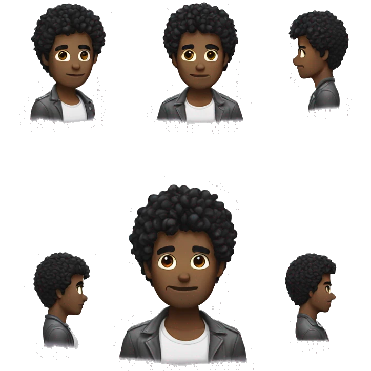 gay man named luca with bad black shaggy hair emoji