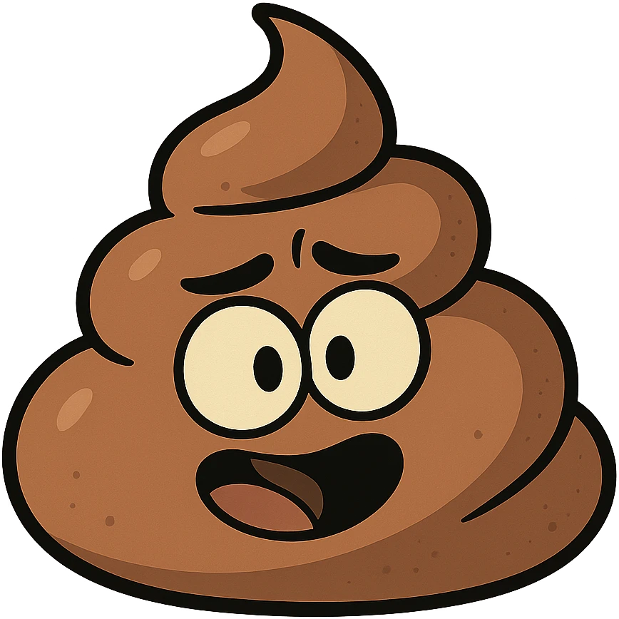 poop icon cartoon style emoji