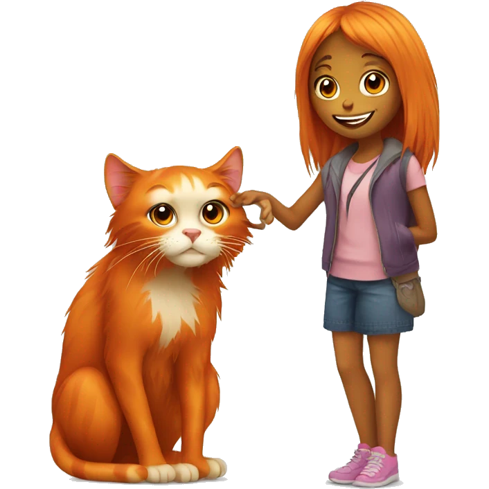 orang cat with girl emoji