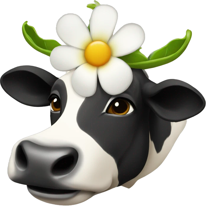 Vaca con flores y jugó  emoji
