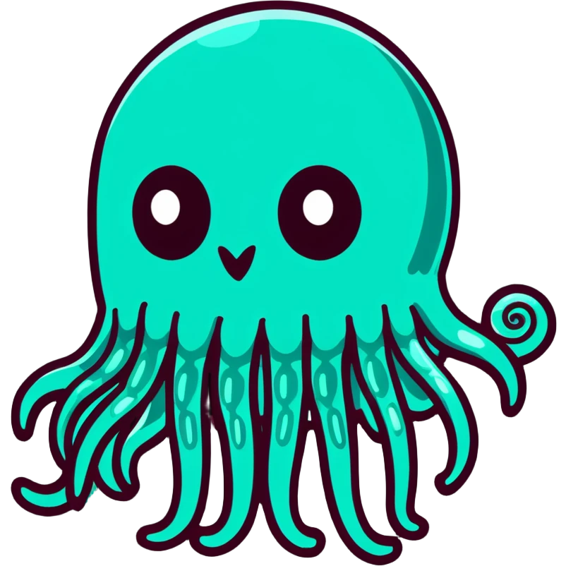 Half owl half jellyfish fantasy creature with glowing tentacles emoji