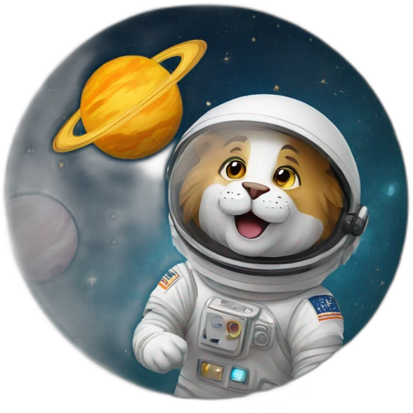 Astronome sur lion emoji