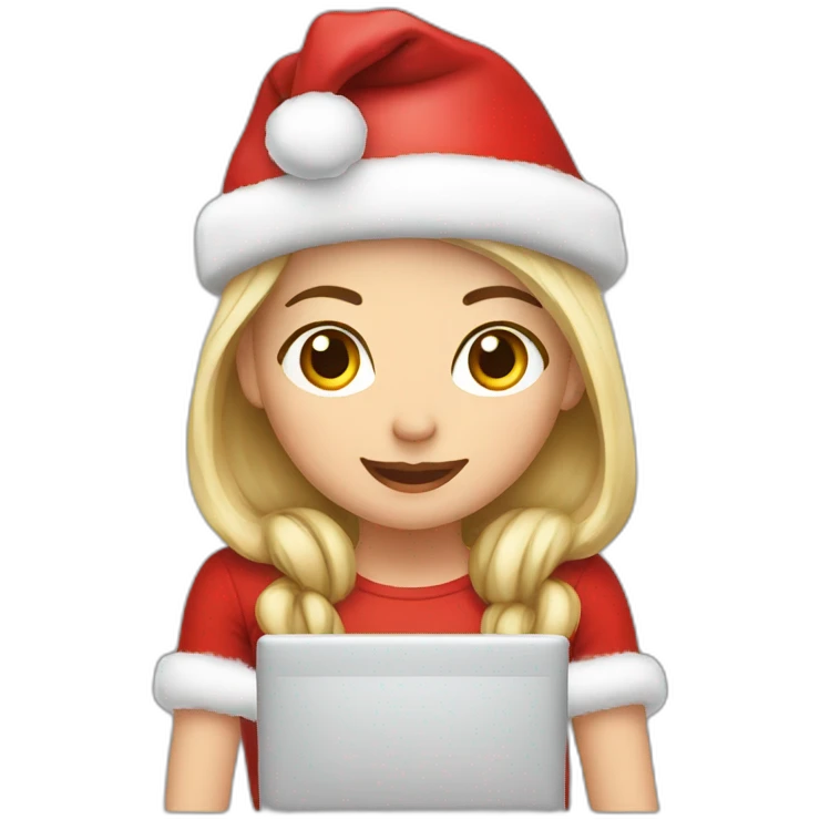 Christmas girl in laptop emoji
