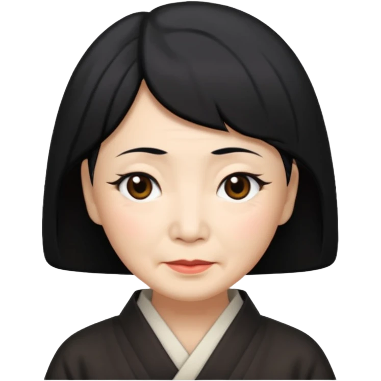 old japanese women with black hair emoji